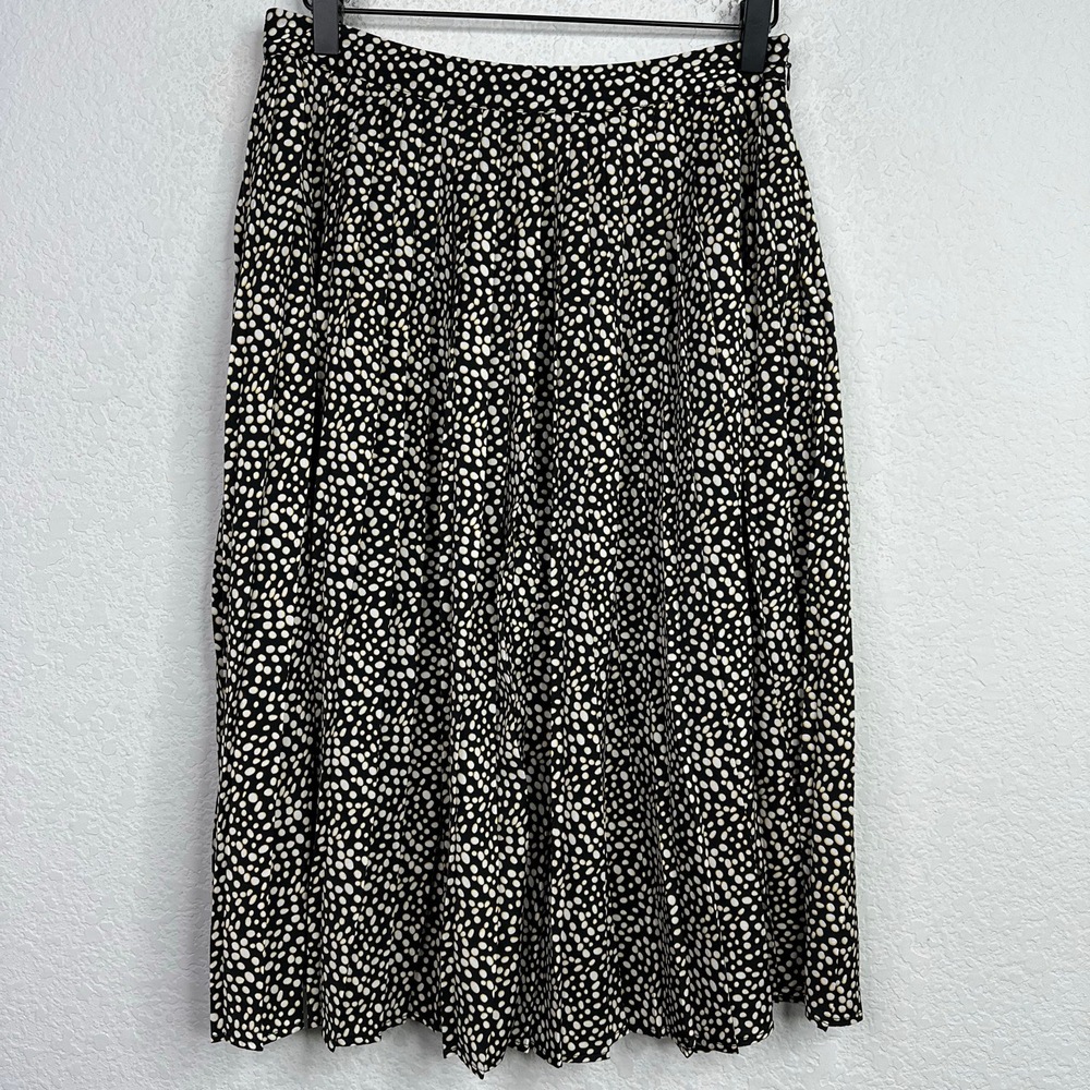 Avec Les Filles Skirt‎ Womens 4 Black Polka Dot Pleated Dark Romantic Whimsygoth